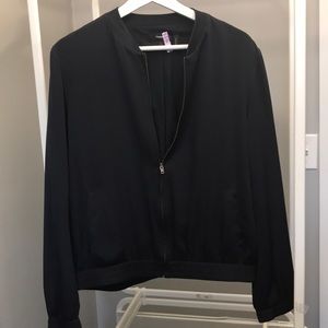 THEORY “BAHARAH” silk bomber jacket